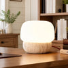 minimalist travertine glass mushroom table lamp