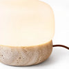 minimalist travertine glass mushroom table lamp