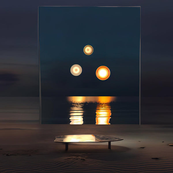 modern amber glass ring led wall sconce
