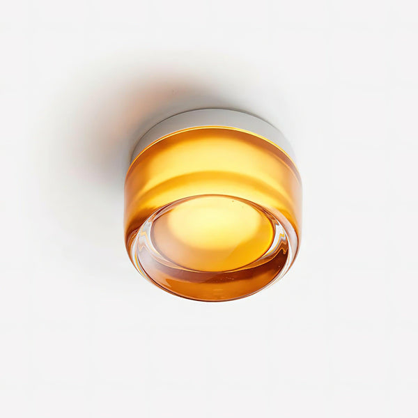 modern amber glass ring led wall sconce