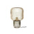 modern amber ribbed glass mushroom table lamp