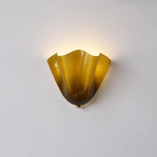 modern amber seashell glass coastal wall light
