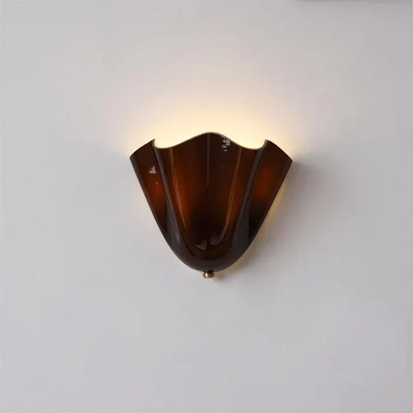 modern amber seashell glass coastal wall light