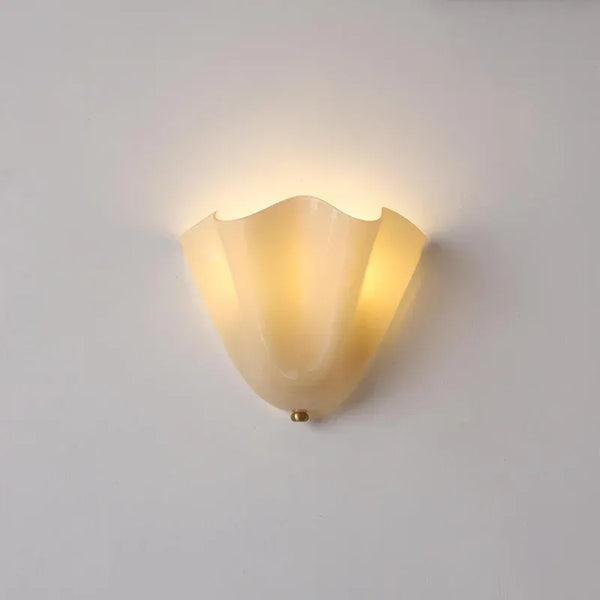 modern amber seashell glass coastal wall light