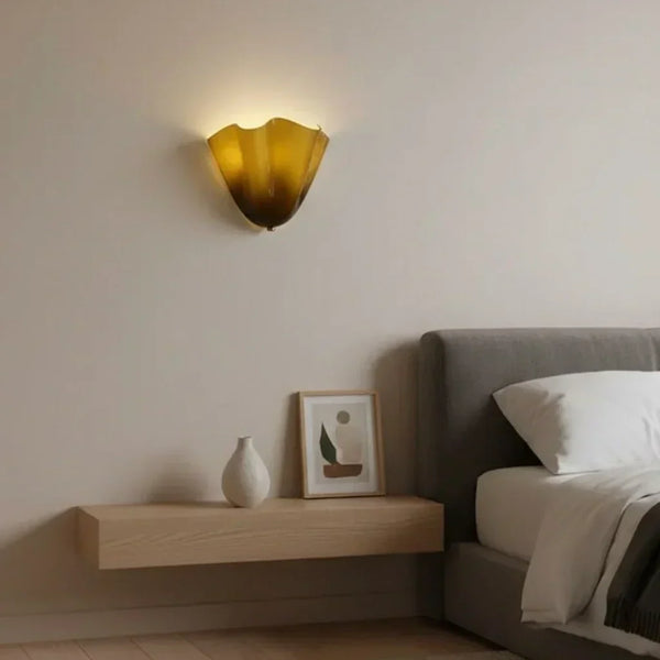 modern amber seashell glass coastal wall light