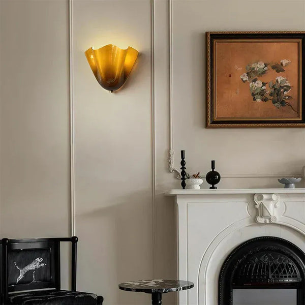 modern amber seashell glass coastal wall light