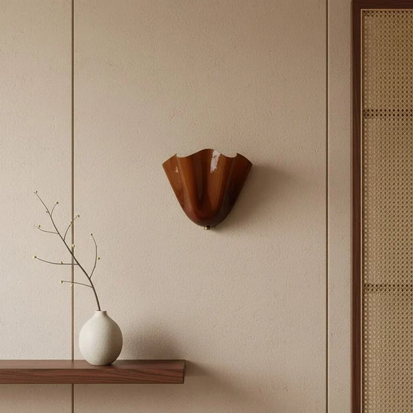 modern amber seashell glass coastal wall light