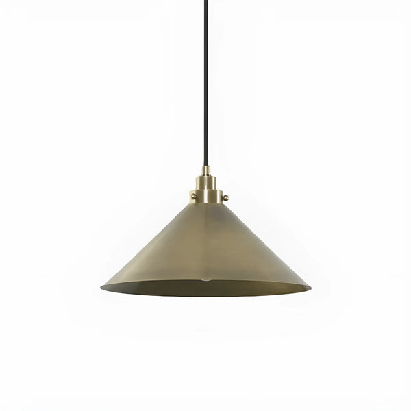 modern antique brass cone pendant light