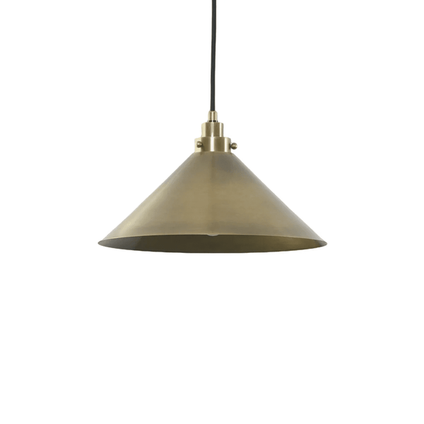 modern antique brass cone pendant light