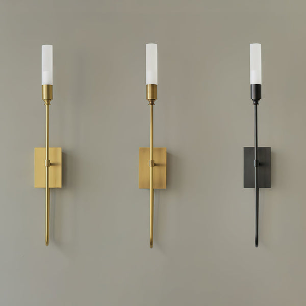 modern antique copper arrow acrylic wall sconce