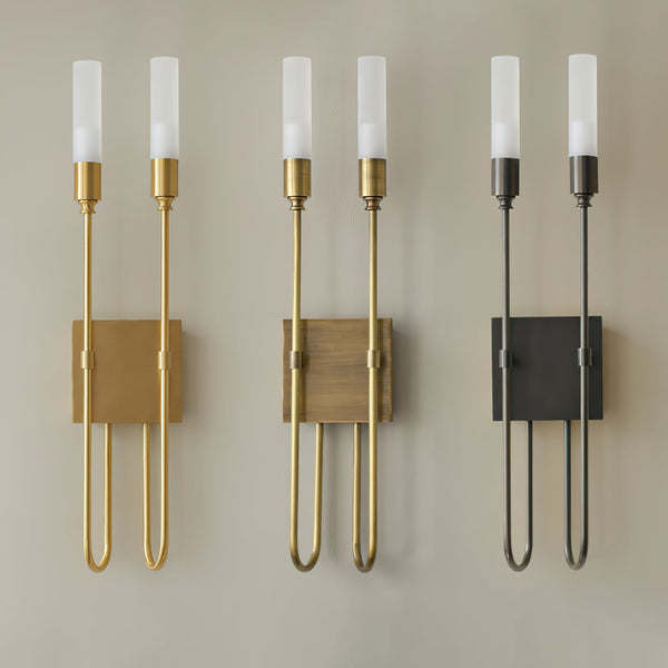 modern antique copper arrow acrylic wall sconce