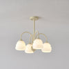 modern beige glass scalloped chandelier