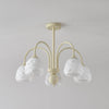 modern beige glass scalloped chandelier