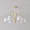 modern beige glass scalloped chandelier