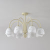 modern beige glass scalloped chandelier