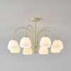 modern beige glass scalloped chandelier
