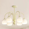 modern beige glass scalloped chandelier