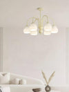 modern beige glass scalloped chandelier