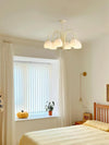 modern beige glass scalloped chandelier