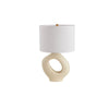 modern beige resin sculptural fabric table lamp