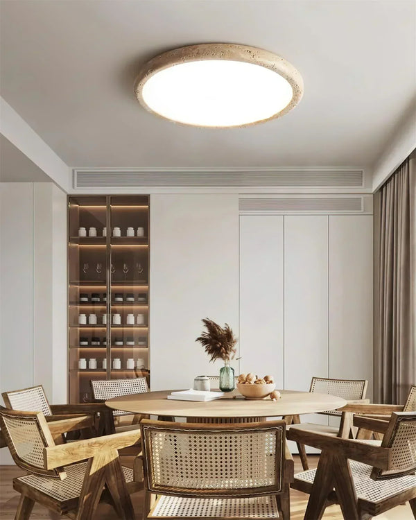modern beige travertine acrylic flush mount ceiling light