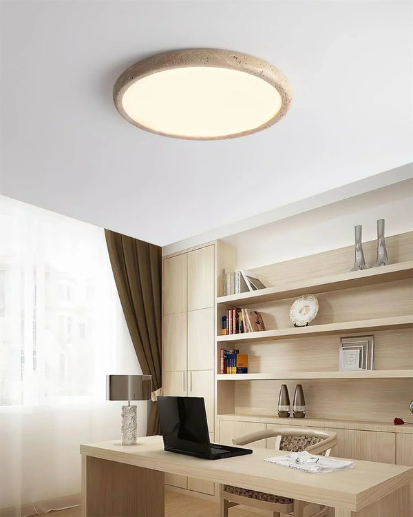 modern beige travertine acrylic flush mount ceiling light