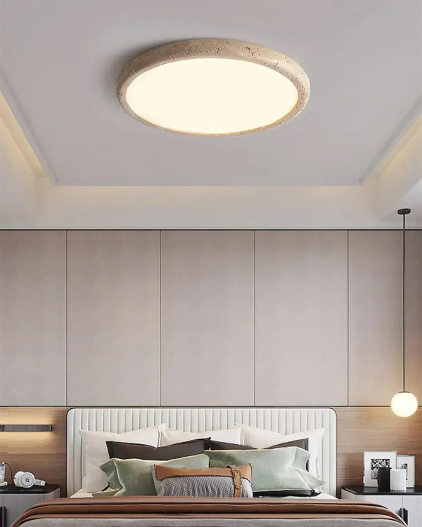 modern beige travertine acrylic flush mount ceiling light