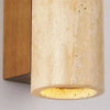 modern beige travertine column led wall lamp