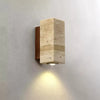 modern beige travertine column led wall lamp