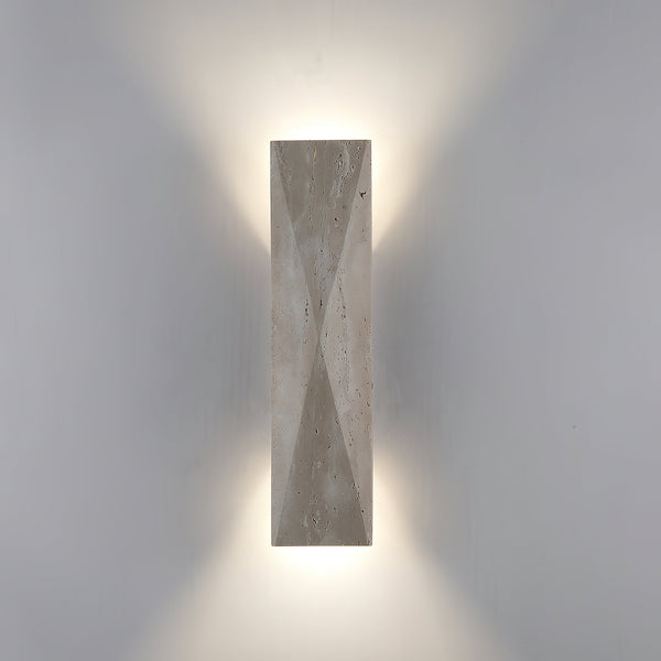 modern beige travertine column wall lamp 2