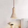 modern beige travertine conical pendant light