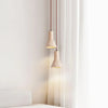 modern beige travertine conical pendant light