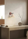 modern beige travertine conical wall lamp