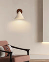 modern beige travertine conical wall lamp