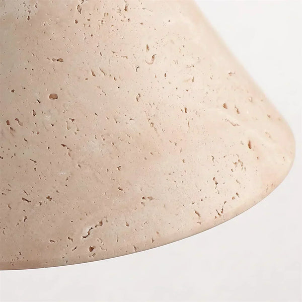 modern beige travertine conical wall lamp