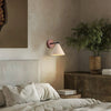 modern beige travertine conical wall lamp