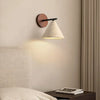 modern beige travertine conical wall lamp