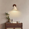 modern beige travertine conical wall lamp