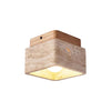 modern beige travertine cube flush mount ceiling light