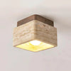 modern beige travertine cube flush mount ceiling light