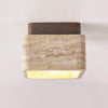modern beige travertine cube flush mount ceiling light