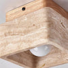 modern beige travertine cube flush mount ceiling light