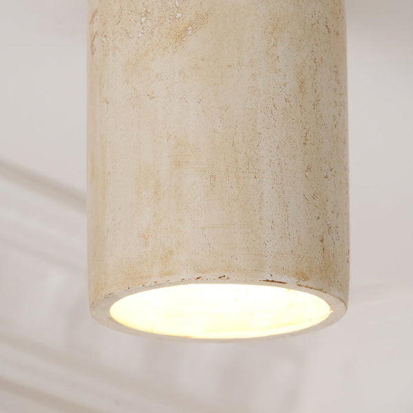 modern beige travertine cylinder ceiling light