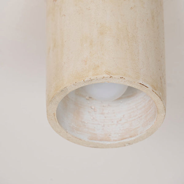 modern beige travertine cylinder ceiling light