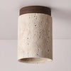 modern beige travertine cylinder ceiling light