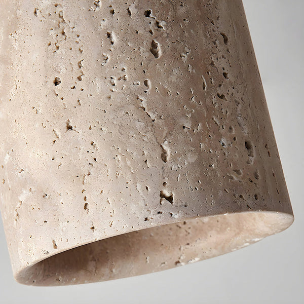 modern beige travertine cylinder ceiling light