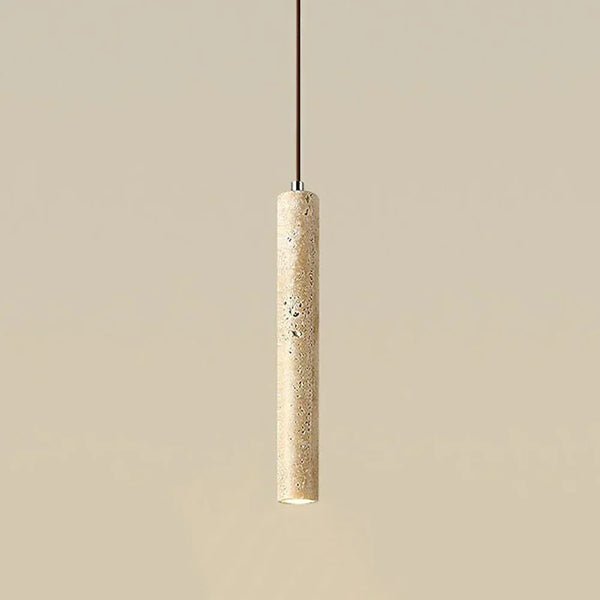 modern beige travertine cylinder pendant lamp