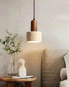 modern beige travertine cylinder pendant light
