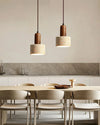 modern beige travertine cylinder pendant light
