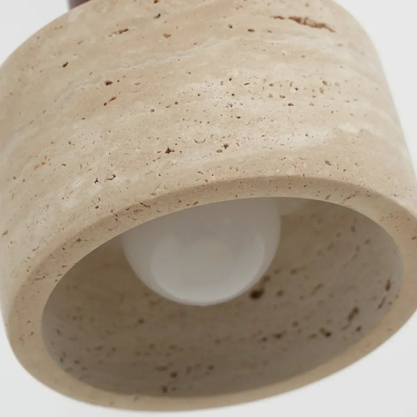 modern beige travertine cylinder pendant light